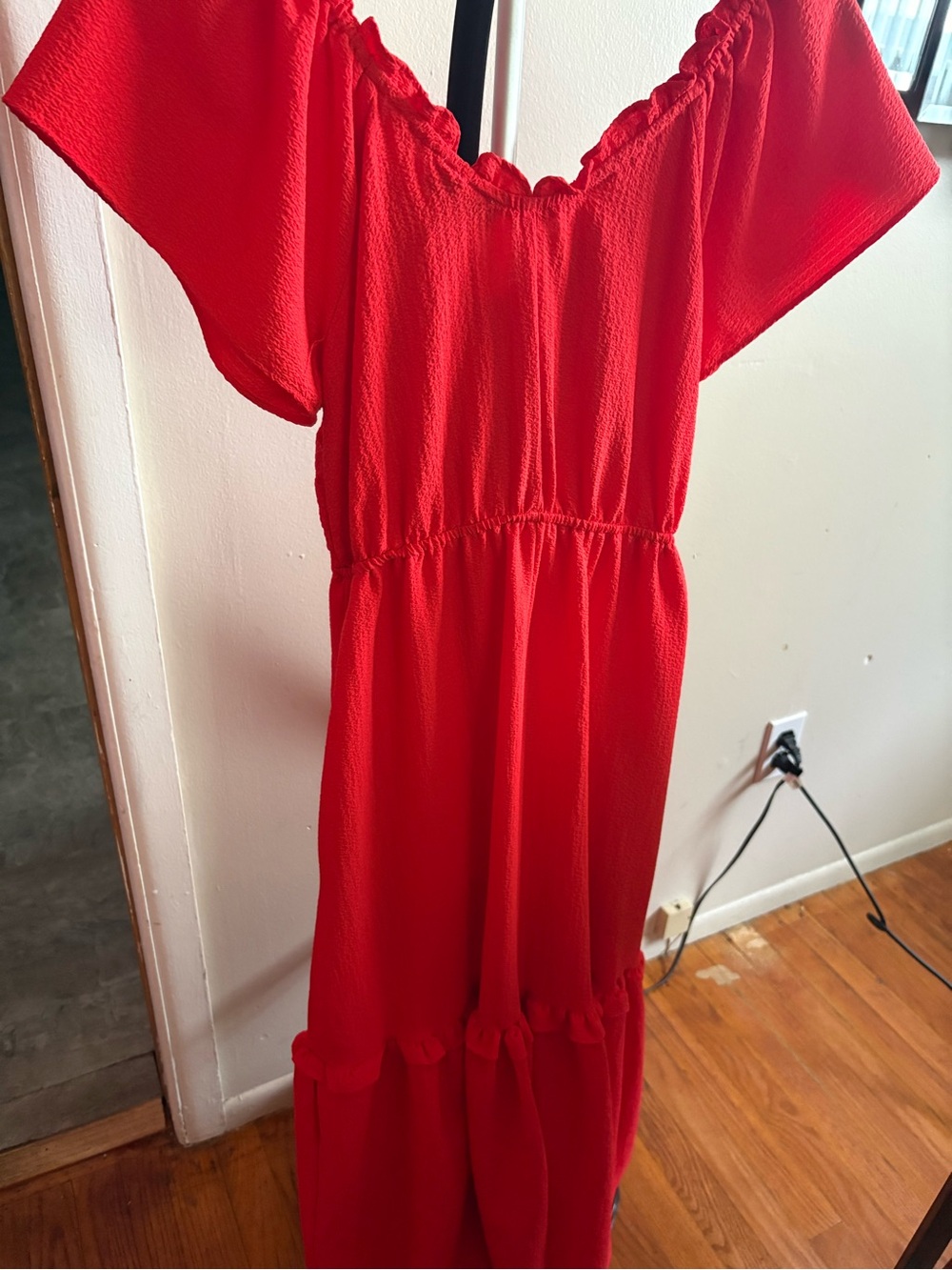 Red Ruffled Dress - Picture 3 of 6